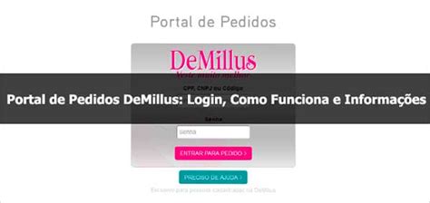 demillus pedidos consultora|Portal de Pedidos DeMillus: Login, Como Funciona e。